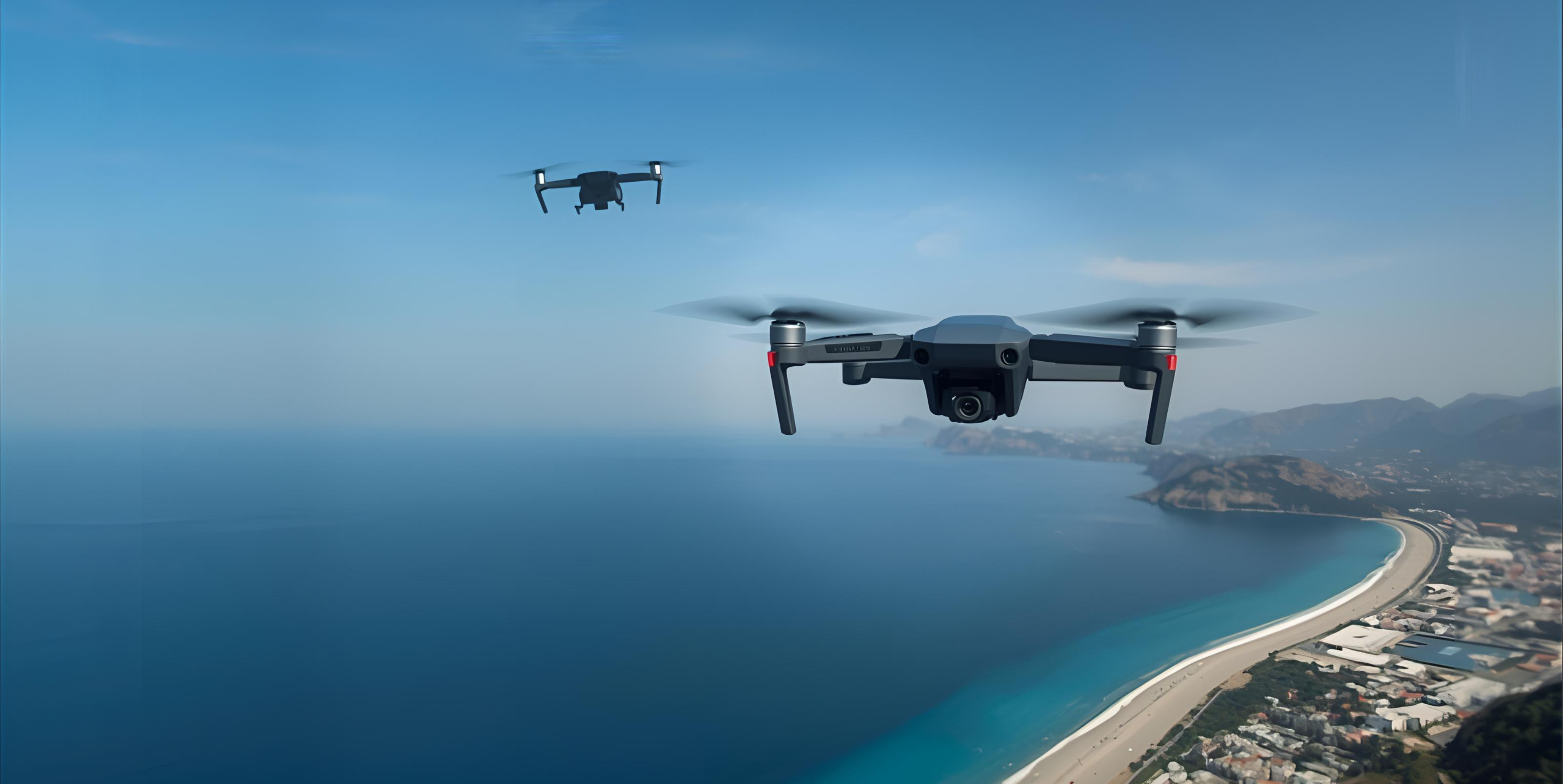 Trans Mediterranean Drone Aviation — drones over Mediterranean coastline